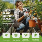 Garden Stakes: 10 Stackable Green Plastic Plant Support Poles