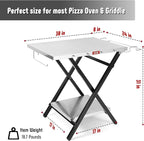 Foldable Outdoor Grill Table with Trash Bag Holder, 30 x 24 Inch