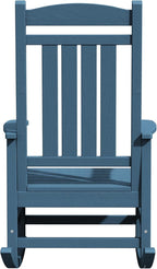KINGYES Oversized Outdoor Rocking Chair Set of 4, High Density Polyethylene Patio Rocking Chairs with 330lbs Support for Adults, Navy