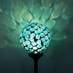 VCUTEKA Solar Lights - Outdoor Garden Decor Mosaic Solar Pathway Light Waterpoof LED Stake Light for Landscape Lawn Patio Yard Decoration (Blue) 1 Pack