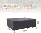 WJ-X3 Large Rectangular Outdoor Sectional Furniture Set Cover Waterproof - Image 7
