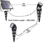Legacy Mini 50X Twin Solar-Powered Spot Lights LED Spotlight Flag Pole Light (Warm White LED) for Outdoor Garden Yard Landscape Uplight Downlight, Waterproof, Black Finish