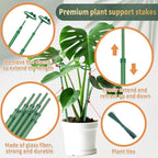 Telescoping Plant Stakes,7Pcs 14.3In to 25In Adjustable Monstera Plant Support Orchid Sticks with Clips, Plant Sticks Support Tall for Monstera,Orchids,Tomatoes,Vines & Indoor Outdoor Plants