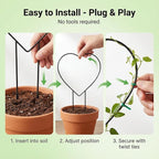 2 Pcs Heart Shaped Plant Trellis Indoor with 100 Plant Twist Tie Pothos Plants Climber Support Heart-Shaped Trellis Iron Heart Trelli Black Durable Houseplant Hearts Trelli for Potted Vines and Flower