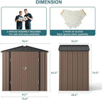 Gizoon Outdoor Storage Shed 6 x 4 FT, Galvanized Metal Garden Shed - Image 7