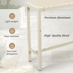 Outdoor Bar Table, 45" Patio Bar Height Counter Console Table, Waterproof HDPS Slatted Top, Weather Resistant, Hot Tub, Balcony, Yard, Indoor or Outdoor Use, Sand