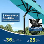 Garvee 10FT Patio Umbrella - Outdoor Table Umbrella with Smooth Crank Lift, Push Button Tilt and 8 Sturdy Ribs - Market Umbrella UV Protection Waterproof for Pool, Deck, Yard, Garden (Sky Blue)