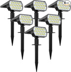 WELALO Solar Spot Lights Outdoor, [6 Pack/65 LED/3 Modes] Solar Landscape Spotlights, Solar Powered Christmas Halloween Lights, IP68 Waterproof Wall Lights for Walkway Yard Garden Driveway(Cool White)