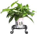 Black Plant Stand for Flower Pot Heavy Duty Potted Holder Indoor Outdoor Metal Rustproof Iron Garden Container Round Supports Rack for Planter Bronze, Pumpkin Stand Outdoor