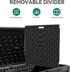 YITAHOME 260 Gallon Large Deck Box with Divider & Side Handles, Outdoor Double-Wall Storage for Patio Furniture Cushions, Garden Pool Accessories, Water Resistant & Lockable