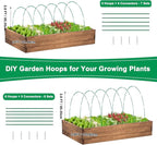 Greenhouse Hoops Grow Tunnel, 6 Sets of 8FT Long Garden Hoops for Raised Beds, Rust-Free Fiberglass Support Hoops Frame for Garden Netting, DIY Plant Support Garden Stakes for Row Cover, 36 Pcs