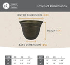 The HC Companies Sierra Round Self-Watering Pot - Lightweight Plastic Planter for Herbs & More - Durable Plant Pots for Indoor Plants & Outdoor Plants (13” Arizona Sand, Pack of 1)