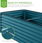 Best Choice Products 6x3x2ft Outdoor Metal Raised Garden Bed, Deep Root Box Planter for Vegetables, Flowers, Herbs, 269 Gallon Capacity, 100% Non Toxic Materials - Peacock Blue