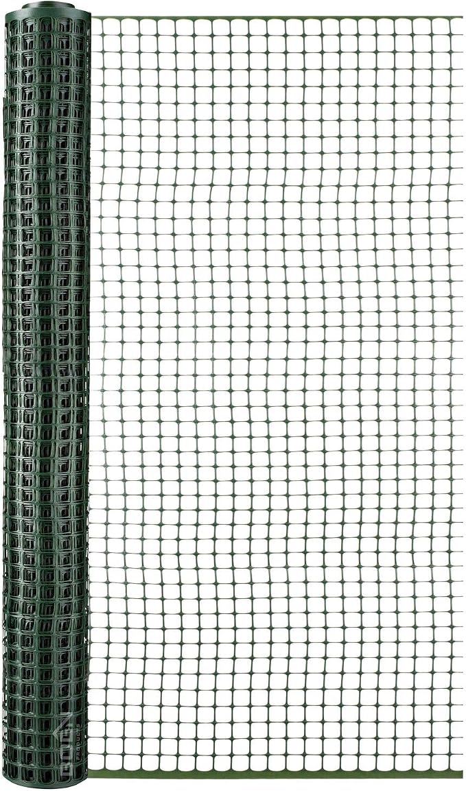 Decorative Garden Fence Netting, 4 x 50 ft Green Plastic Mesh