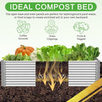 2 Pack Tall 8x3FT Corrugated Galvanized Steel Raised Garden Bed Outdoor, Metal Above Ground Garden Bed for Vegetables and Flowers, Rectangle Raised Beds for Gardening