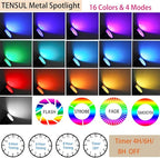 RGB Hallowmas Outdoor SpotLights with Timer(4/6/8H), 10W Metal case Color Changing Spot Light Outdoor Garden Yard Lawn Landscape Spot Lights IP65 Waterproof, 1 Lights