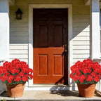 Artificial Flowers for Outdoors, 6 Bundles Realistic Silk Fake Red Geraniums, UV Resistant Faux Flowers for Planters, Hanging Baskets, Window Boxes, Porch, Patio Valentine's Day Decor
