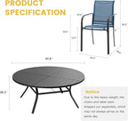 VICLLAX Patio Table and Chair Set of 10, All Weather Metal Round Outdoor Dining Furniture Set-59.9" Round Outdoor Table and Chairs, Black Tabletop
