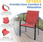 VICLLAX Patio Table and Chair Set of 4, All Weather Metal Round Outdoor Dining Furniture Set-40.6" Round Outdoor Table and Chairs, Black Tabletop