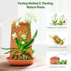 Plant Pots 5.7 Inch Self Watering Planters,Terracotta Pots with Drainage and Saucer,Hydroponic Clay Plant Pots Suitable for Indoor Plants,Orchid,African Violet,Flowers