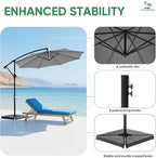 NEWBULIG 10FT Patio Umbrella, Offset Cantilever Outdoor Patio Table Umbrella, UV Protection, Fade Resistant Fabric, Easy Tilt Adjustment for Pool, Deck, Garden, Backyard