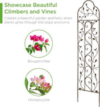Best Choice Products 60x15in Iron Garden Trellis, Arched Outdoor Decoration w/Branches, Birds for Lawn, Garden, Backyard, Climbing Plants - Bronze