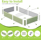 2PCS 6x3x1FT Galvanized Raised Garden Bed, Galvanized Planter Raised Garden Boxes Outdoor, Large Metal Raised Garden Beds for Vegetables-Green