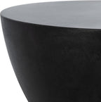 Safavieh Outdoor Athena Black Modern Concrete Round Accent Table