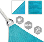 Patio Paradise 8' x 8' x 7'10" Sun Shade Sail Triangle Canopy, Permeable Shade Cloth Fabric Sunlight Block Patio Cover HDPE Deck Awning for Outdoor Backyard Pergolas Roof Shading, Turquoise