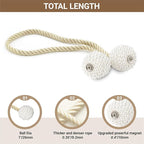 Hion Magnetic Curtain Tiebacks Beige 6 Pack, Curtain Tiebacks Buckles Holdbacks Holders Hooks Clip for Home Bedroom Office Decorative Thick or Thin Curtain