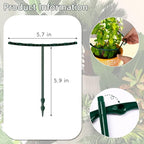 Mwellewm 10 Pack Plant Support Plant Stakes Metal Half Round Search Support Ring Small Plastic Cage Holder Short Stem Flower Pot Climbing Trellis for House Flower Vegetable Indoor Leafy(5.7 x 5.9nch)