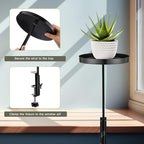 2 Pcs Window Sill Plant Shelf 5.7''D x 12.4''H Adjustable Window Shelf Windowsill Clamp Tray for Indoor Plants Metal Windowsill Extension Tray Planter Floating Shelves for Indoor Outdoor