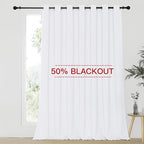 NICETOWN Sliding Door Curtain Extra Wide and Long, Thermal Insulated Large Curtain for Windows Energy Saving Patio Door Panel for Villa/Hall, White, 100 inch Wide x 120 inch Long, 1 Panel