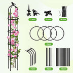 2026 Updated Garden Obelisk Trellis for Climbing Plants Outdoor, 76inch Tomato Cage, Rose, Flowers, Grape, Pea, Cucumber Trellis, Rustproof Plastic Coated Metal Plant Support Trellis for Potted Plants