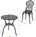 NUU GARDEN 3 Pieces Patio Bistro Set, Outdoor Bistro Set - Image 6
