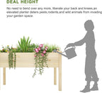 BIRASIL Outdoor Raised Garden Bed, Wood Planter Box for Vegetable Flower, Elevated Reinforced Large Garden Planters Boxes for Backyard Patio Gardening Balcony (48.5”L, Natural Wood)