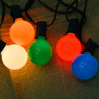 String Lights, 25 Ft G40 Ceramic Multicolor Bulbs, Indoor and Outdoor Use