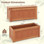 Giantex Set of 2 Outdoor Bench, Wood Raised Garden Bed w/Open Base, Weather-Resistant Rectangular Deep Planter Boxes for Flowers Fruit Vegetable, Bench Seat for Porch Yard Balcony Lawn