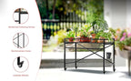 Zhongma Sturdy Metal Plant Stand with Wheels, 36.6 x 16 x 26.2 in High, Heavy Duty Succulent Shelf for Home Indoor and Outdoor, 220 LBS Capacity & Heavy Duty Construction