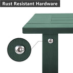 Double Adirondack Side Table Weather Resistant, Outdoor Rectangular End Table for Adirondack Chair, Dark Green