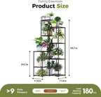 Bamworld Black Plant Stand Indoor Outdoor Corner Plant Shelf 54.7" Tall Plant Table Metal Large Plant Holder for Multiple Plants Patio Balcony Garden Office Home Decor