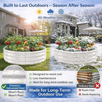 Round Galvanized Raised Garden Bed, 5x5FT, 12" Depth for Outdoor Gardening, Heavy Duty Metal Planter Box for Vegetables, Flowers & Herbs, Rust-Resistant, Easy DIY Assembly