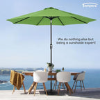 Tempera Patio Market Outdoor Table Umbrella with Auto Tilt and Crank, Large Sun Umbrella with Sturdy Pole & Fade Resistant Canopy, Easy to Set