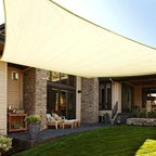 LOVE STORY Custom Size 6'x8' Butter Cream Sun Shade Sail Rectangle UV Block Canopy Patio Sail Sunshades Fabric for Outdoor Garden Carport (We Make Custom Size)