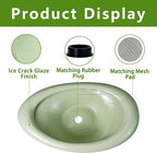 Ceramic Bonsai Pots - Large Succulent Planter 18 Inch Plant Pot Indoor Succulent Pot with Drainage Hole Outdoor Planter Bonsai Tree Pot for House Home Garden Decor Green