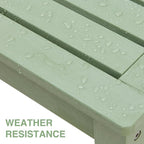 Psilvam 2-Person Outdoor Poly Lumber Patio Backless Bench, Fade-Resistant & Odor-Free Poly Lumber Patio Furniture, Weatherproof, Suitable for Garden, Porch and Park, 700 Lbs Support (2pcs, Green)