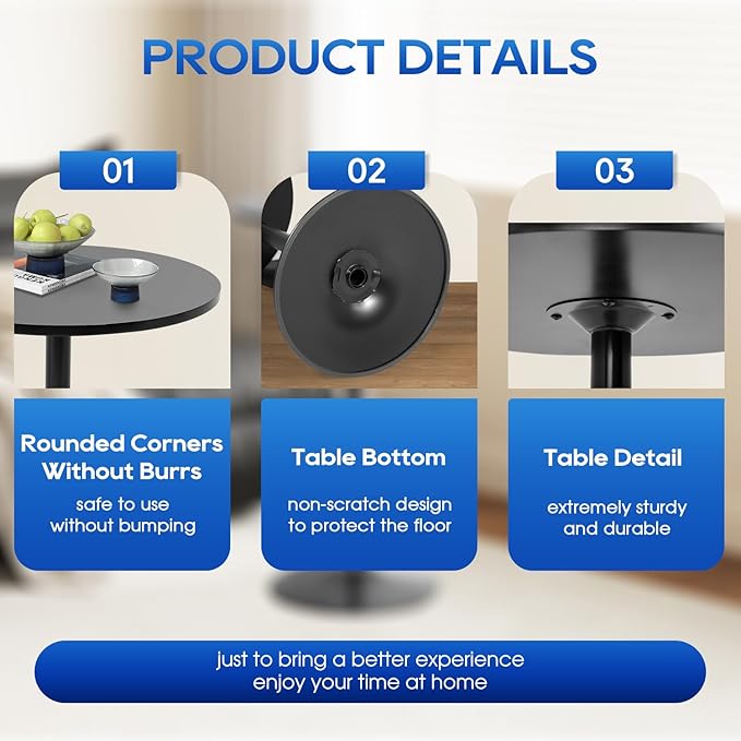 Bistro Pub Table 2 Pack 40 Inch Height Cocktail Table Round – 40in