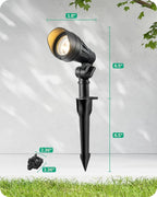 EDISHINE Low Voltage LED Landscape Lights with 35° Beam Angle, 3.2W 240LM 3000K Outdoor Landscape Lighting, CRI 80, Waterproof SpotLights for Trees, House, Yard, Garden, ETL Listed, 4 Pack