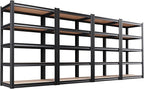 Set of 4 71"H-35"W Garage Shelving-2050LBS 5 Tier Storage Shelves,Adjustable Heavy Duty Metal Shelving Unit and Storage Large Rack,Utility Steel Shelf For Shop Warehouse Industrial Pantry Basement