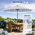 ABCCANOPY Durable Solar Led Patio Umbrellas with 32LED Lights 11FT (Grey)